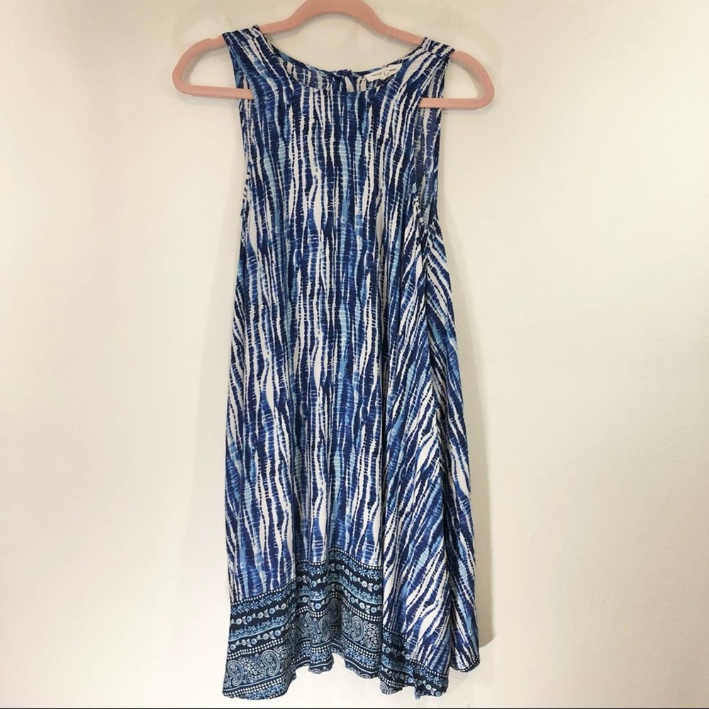 BEACHLUNCHLOUNGE A-Line Viscose Blue Print Dress